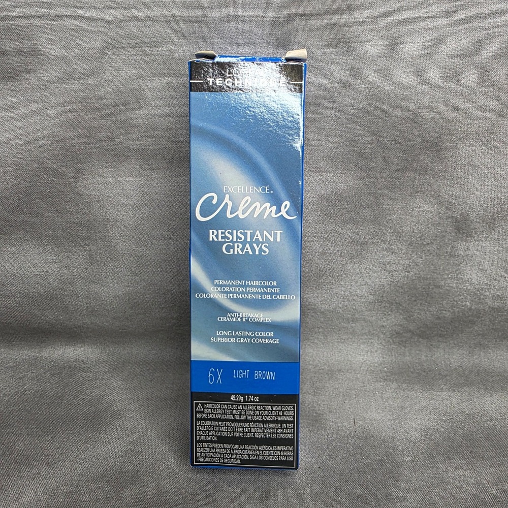 (X1) L'OREAL Excellence Creme #6X LIGHT BROWN Permanent Haircolor Resistant Gray